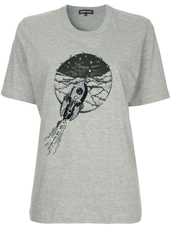 Markus Lupfer Rocket Applique T-shirt - Grey