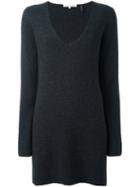 Helmut Lang V-neck Long Sweater, Women's, Size: Medium, Grey, Cashmere/wool