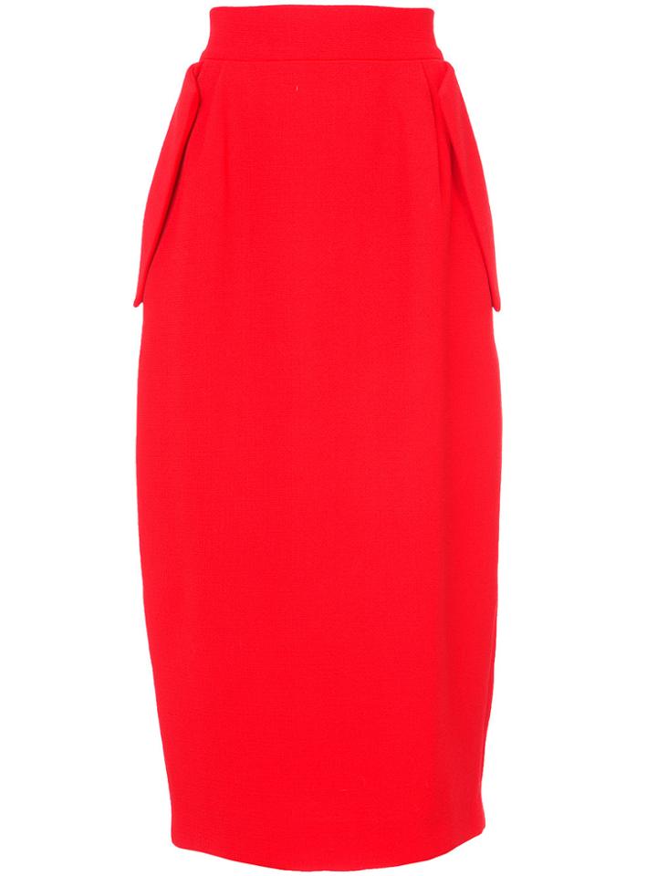 Dice Kayek High Waist Straight Skirt - Red