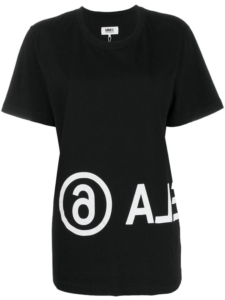 Mm6 Maison Margiela Logo Print T-shirt - Black
