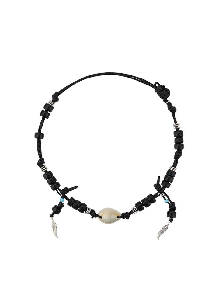 Giacobino Beaded Shell Necklace - Black