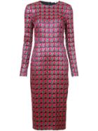 Dvf Diane Von Furstenberg Metallic Patterned Bodycon Dress - Red