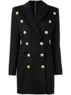 Balmain Double Breasted Jacket Dress, Women's, Size: 38, Black, Cotton/spandex/elastane/viscose