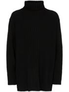 Yohji Yamamoto Oversized Knit Turtleneck Wool Jumper - Black