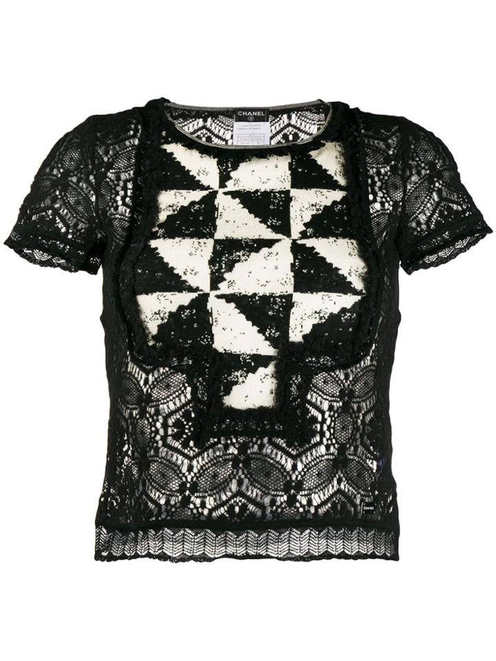 Chanel Vintage 2004's Geometric Panel Blouse - Black