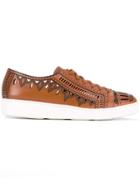 Santoni Cutout Trainers - Brown