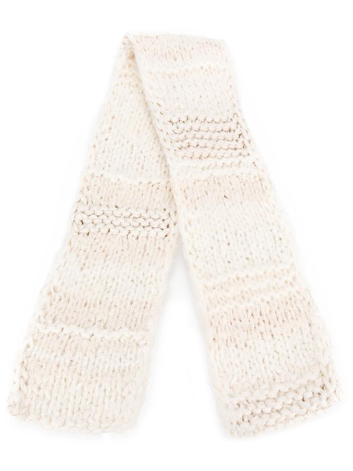 Pringle Of Scotland Hand Knitted Scarf - Nude & Neutrals