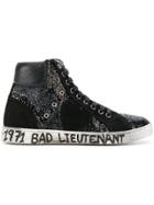Saint Laurent Glitter 'bad Lieutenant' Hi-top Sneakers - Black