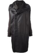 Rick Owens Biker Coat, Women's, Size: 44, Grey, Cotton/calf Leather/polyester/wool