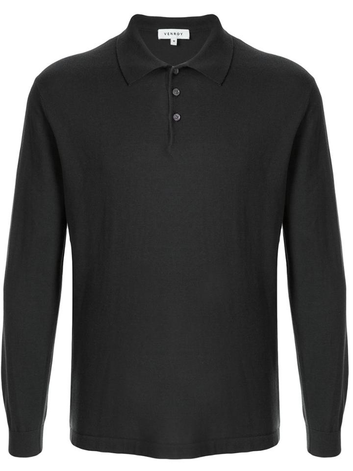 Venroy Knitted Polo Shirt - Black