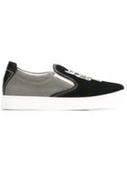Fendi Kids Printed Slip-on Sneakers - Black