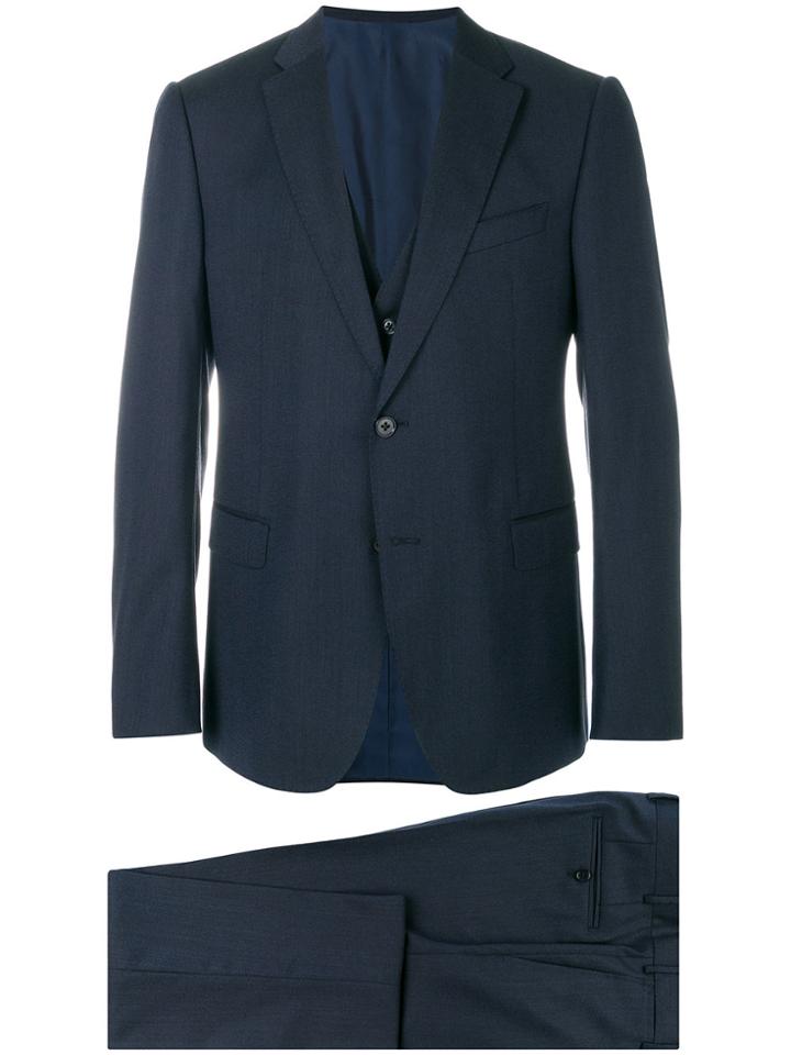 Armani Collezioni Slim Three Piece Suit - Blue
