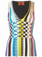 Missoni Checked Knitted Top, Women's, Size: 42, Black, Nylon/wool