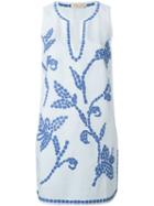 Tory Burch Embroidered Tunic Top, Women's, Size: Xs, White, Linen/flax/rayon