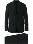 Lardini Formal Suit, Men's, Size: 54, Black, Wool/mohair/cupro/viscose