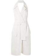Tufi Duek Pinstripe Wrap Dress - White
