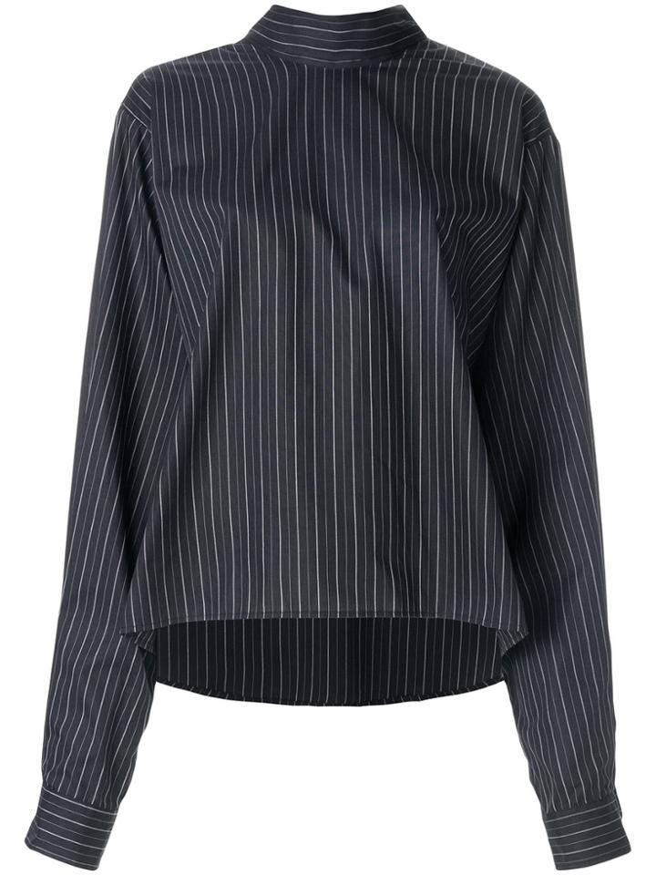 Mm6 Maison Margiela Flared Striped Shirt - Black