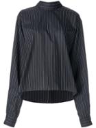 Mm6 Maison Margiela Flared Striped Shirt - Black