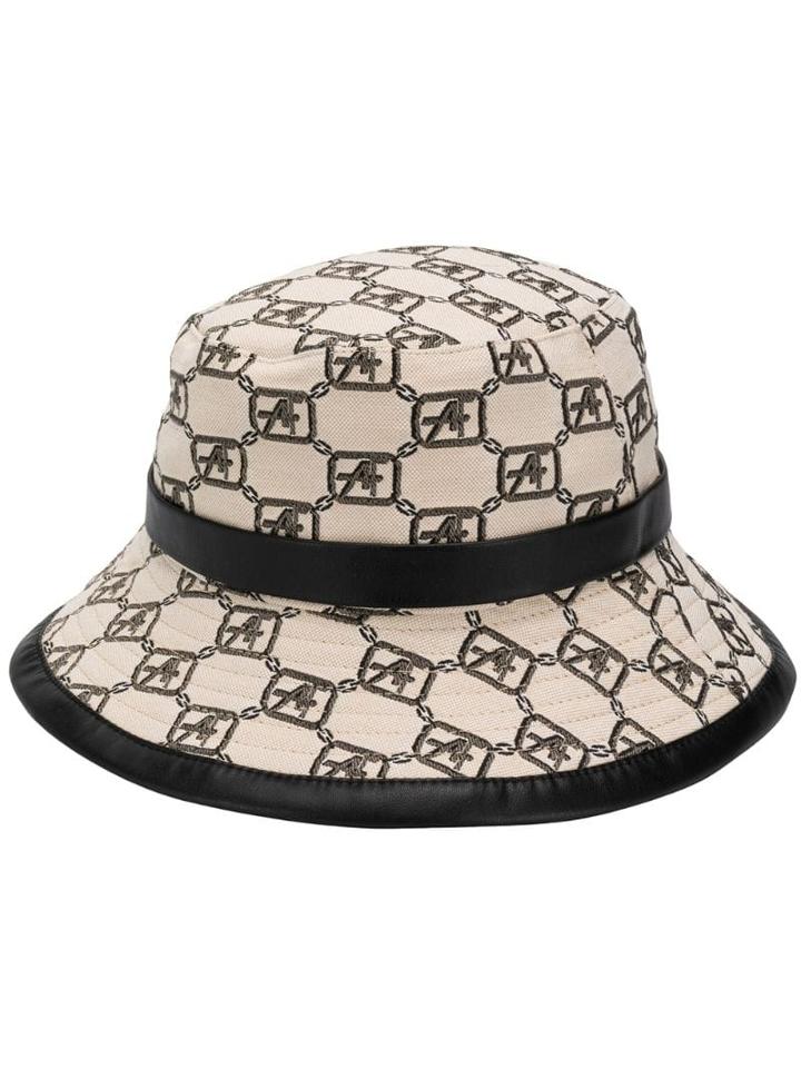 Alberta Ferretti Logo Print Hat - Neutrals