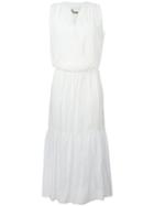 8pm Flared Long Dress, Women's, Size: Small, White, Silk/cotton
