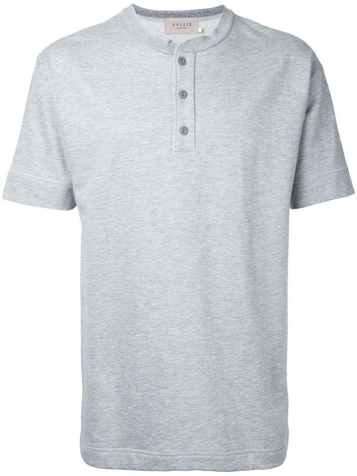 Factotum - Button Neck T-shirt - Men - Cotton - 48, Grey, Cotton