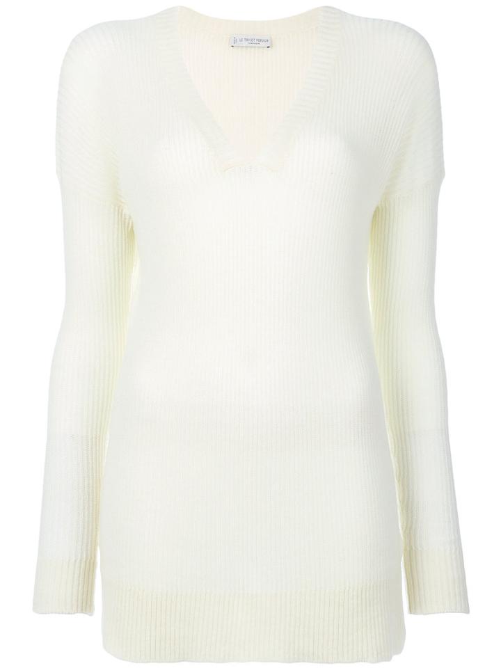 Le Tricot Perugia - Cashmere Ribbed Sweater - Women - Cashmere - S, Nude/neutrals, Cashmere