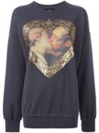 Vivienne Westwood Anglomania Heart Print Sweatshirt, Women's, Size: Medium, Grey, Cotton