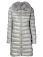 Herno - Puffer Midi Coat - Women - Feather Down/fox Fur/polyamide - 40, Grey, Feather Down/fox Fur/polyamide
