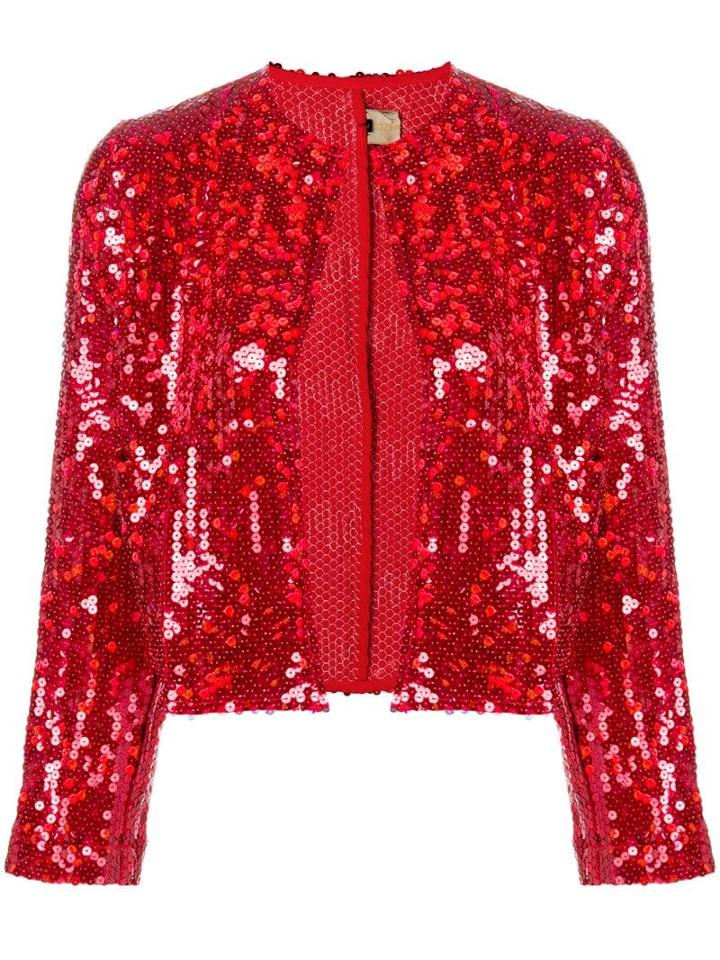 Comme Des Garçons Pre-owned 1999 Sequin Embellished Cropped Jacket -