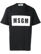 Msgm Logo Stamp T-shirt - Black