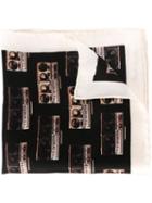 Paul Smith Boombox Printed Pocket Square, Men's, Black, Silk