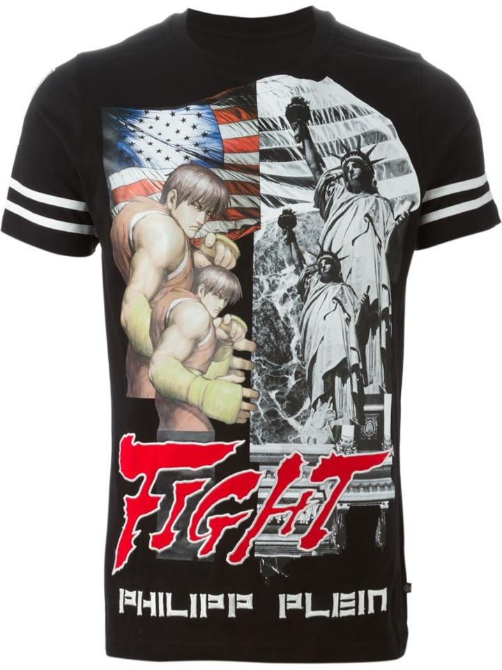 Philipp Plein 'ny Fights' T-shirt, Men's, Size: Xl, Black, Cotton