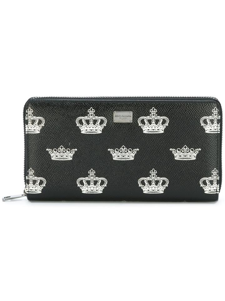 Dolce & Gabbana Crown Print Continental Wallet