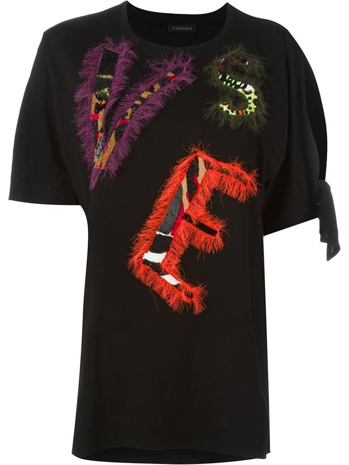 Versace Iconic T-shirt, Women's, Size: 42, Black, Silk/viscose