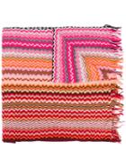 Missoni - Zig Zag Crochet Knit Scarf - Women - Cotton - One Size, Red, Cotton