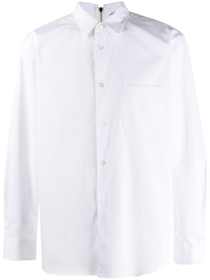 Comme Des Garçons Shirt Zip-back Collared Shirt - White