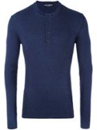 Dolce & Gabbana Buttoned Jumper, Men's, Size: 58, Blue, Virgin Wool