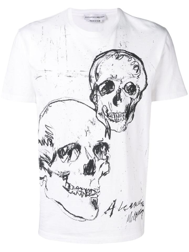 Alexander Mcqueen Skulls T-shirt - White