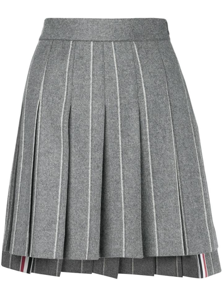 Thom Browne Shadow Stripe Flannel Miniskirt - Grey