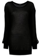 Ann Demeulemeester - Slit Sleeves Sheer Blouse - Women - Rayon - 40, Black, Rayon