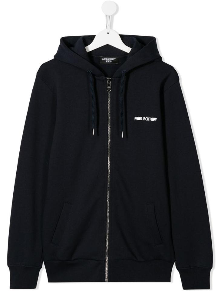 Neil Barrett Kids Printed Hoodie - Blue
