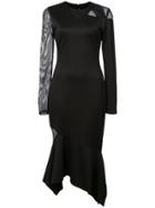 Alice+olivia Fitted Mesh Panel Dress - Black