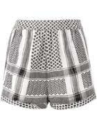 Cecilie Copenhagen - Keffiyeh Short Shorts - Women - Cotton - M, Black, Cotton