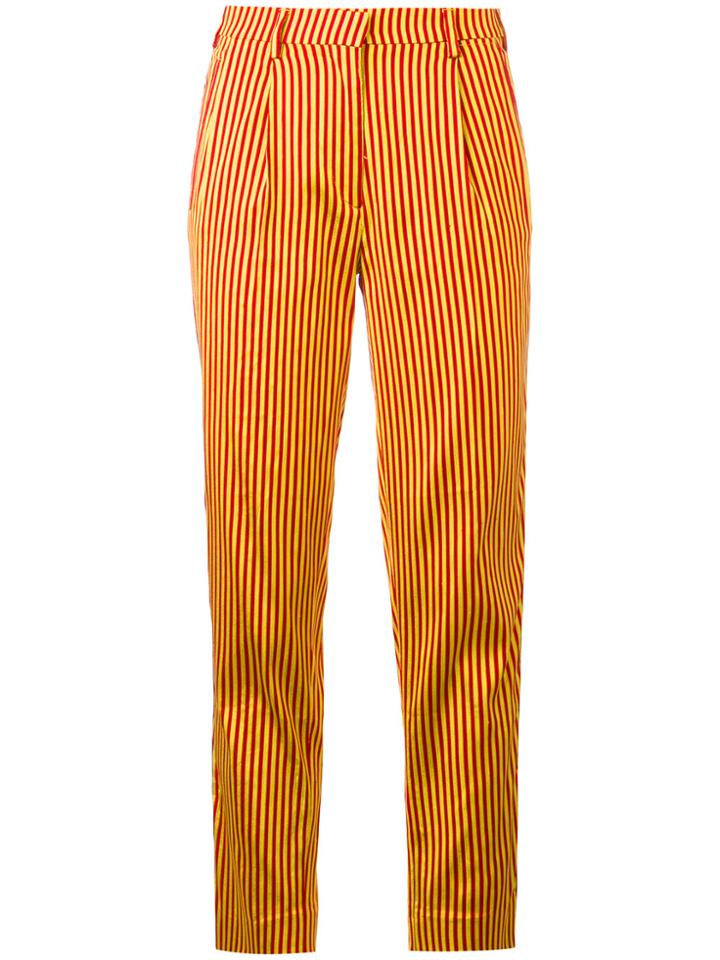 Etro Striped Cropped Trousers - Yellow & Orange