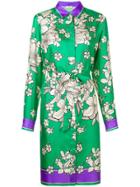 P.a.r.o.s.h. Floral Print Shirt Dress - Green