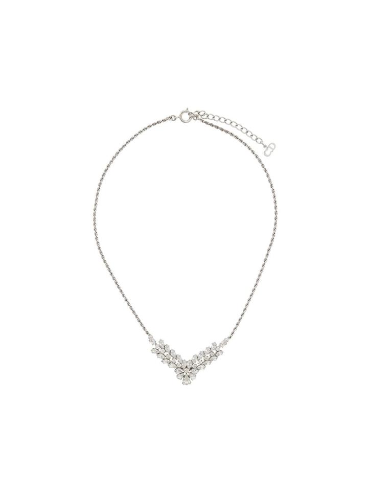 Christian Dior X Susan Caplan 1989 Archive V-drop Floral Necklace -
