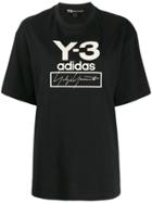 Y-3 Logo Print Oversized T-shirt - Black