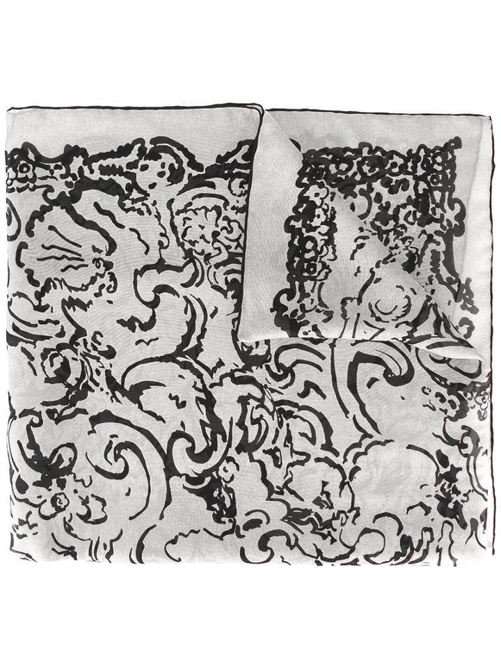 Chanel Vintage Logo Printed Scarf, Black