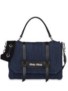 Miu Miu Grace Lux Denim Bag - Blue