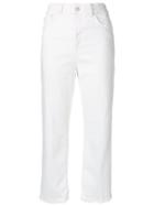 Dondup Logo Patch High Waisted Trousers - White